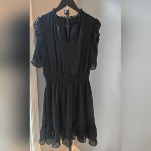 MSK Black Ruffled Mini Dress Size M